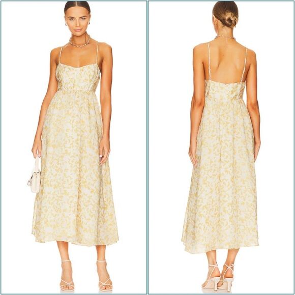 Bardot | Dresses | Bardot Milika Dress Womens Size Us 8 Yellow Floral  Printed Midi Dress | Poshmark